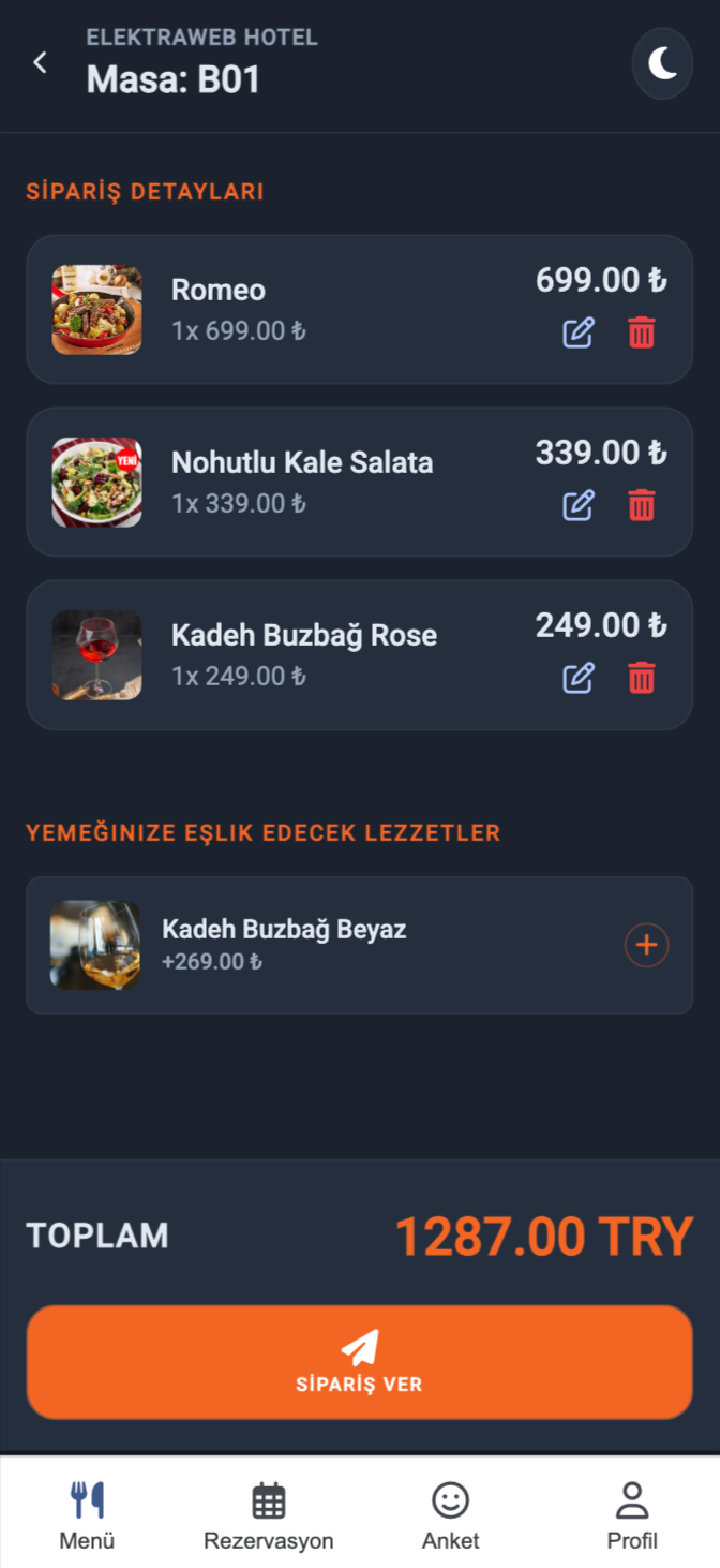 Tek Dokunuşla Sipariş ve Onay Akışı