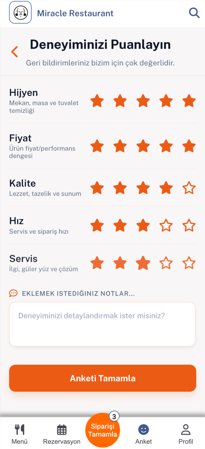 Anlık Memnuniyet Anketleri