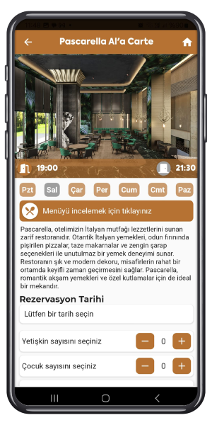 Tesis İçi Mekanların Online Rezervasyonu